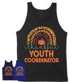 Thankful Youth Coordinator Shirt, Pumpkin Rainbow Sweater for Fall Lovers, Thanksgiving Gift for Youth Coordinator Women