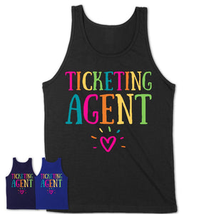 Ticketing Agent Rainbow Lettering Heart Shirt, Employee Appreciation Gifts