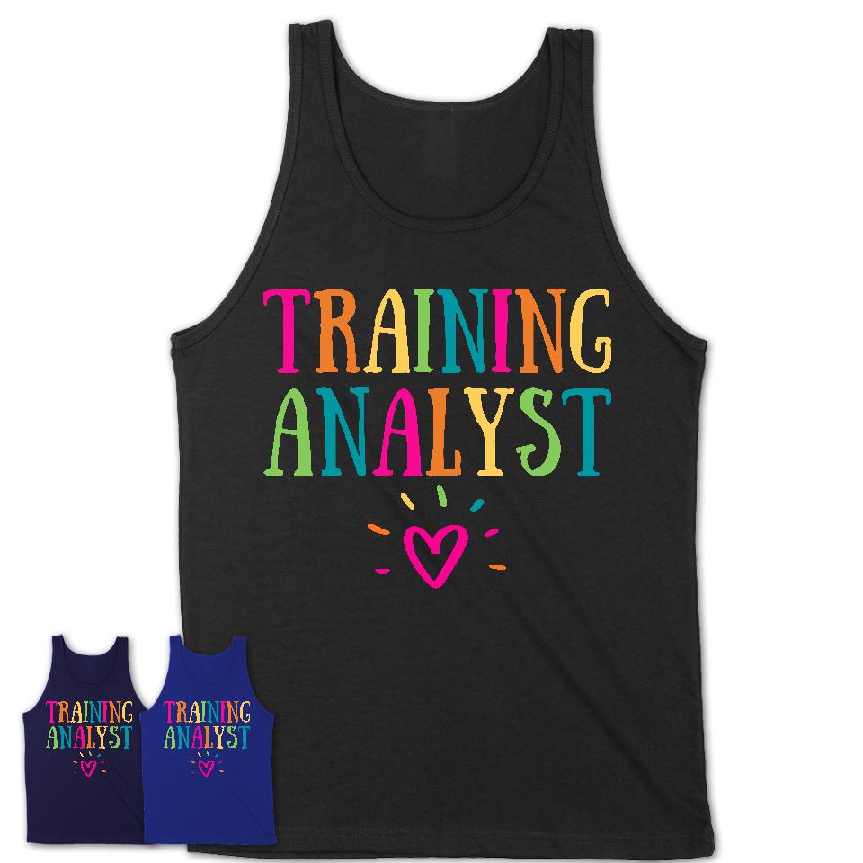 Training Analyst Rainbow Lettering Heart Shirt, Employee Appreciation Gifts