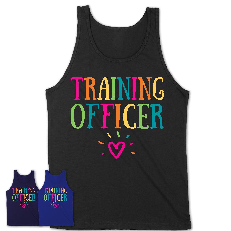 Training Officer Rainbow Lettering Heart Shirt, Employee Appreciation Gifts