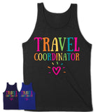 Travel Coordinator Rainbow Lettering Heart Shirt, Employee Appreciation Gifts
