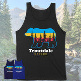 Troutdale Oregon Funny Mountain Hiking Camping Adventure Bear Pattern Vintage Gift Shirt