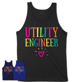Utility Engineer Rainbow Lettering Heart Shirt, Employee Appreciation Gifts
