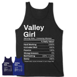 Valley Girl Alabama Nutrition Facts Proud Vintage Sport Born Living City Home Roots USA Gift Women T-Shirt