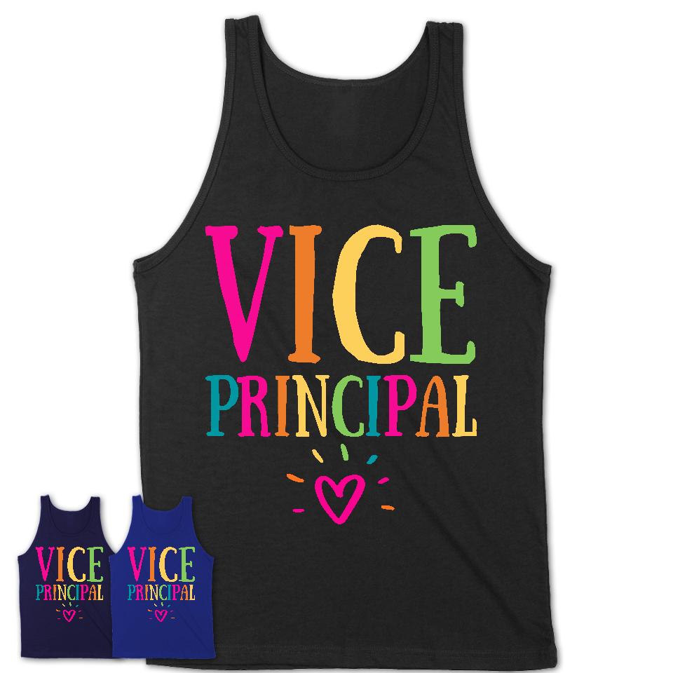 Vice Principal Rainbow Lettering Heart Shirt, Employee Appreciation Gifts