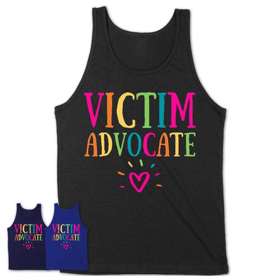 Victim Advocate Rainbow Lettering Heart Shirt, Employee Appreciation Gifts