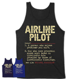 Vintage Airline Pilot Definition Shirt, Funny Coworker Gift Idea for Airline Pilot, New Job Gift