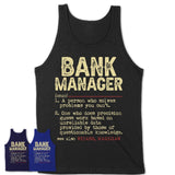 Vintage Bank Manager Definition Shirt, Funny Coworker Gift Idea for Bank Manager, New Job Gift