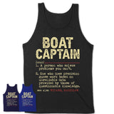 Vintage Boat Captain Definition Shirt, Funny Coworker Gift Idea for Boat Captain, New Job Gift