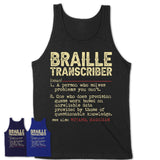 Vintage Braille Transcriber Definition Shirt, Funny Coworker Gift Idea for Braille Transcriber, New Job Gift
