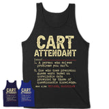 Vintage Cart Attendant Definition Shirt, Funny Coworker Gift Idea for Cart Attendant, New Job Gift