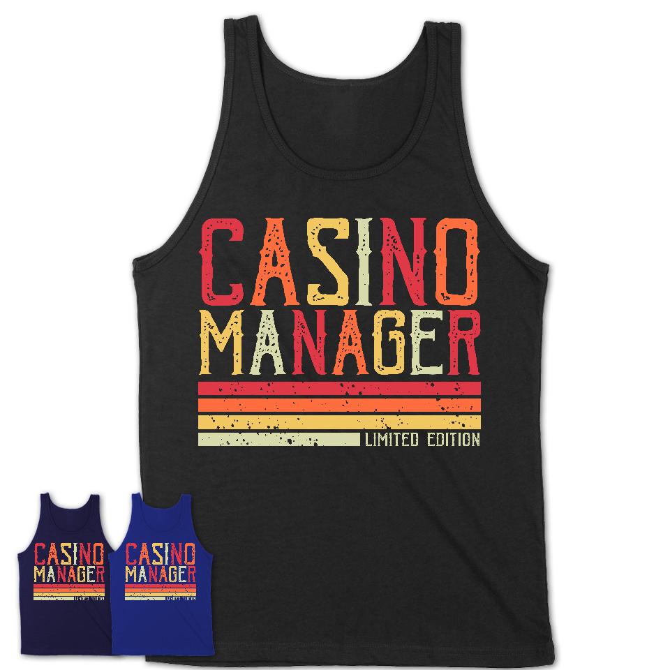 Vintage Casino Manager Limited Edition Job Shirt, Coworker Birthday Gift Idea