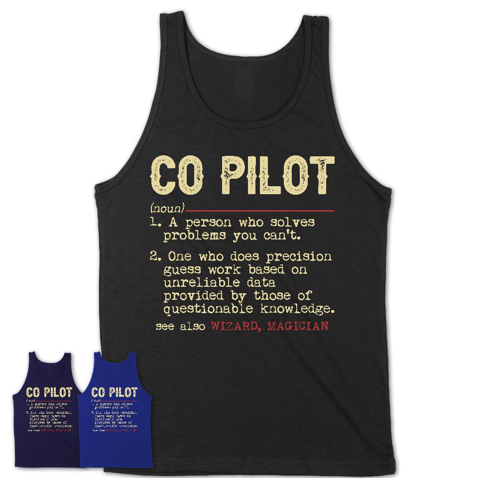 Vintage Co Pilot Definition Shirt, Funny Coworker Gift Idea for Co Pilot, New Job Gift