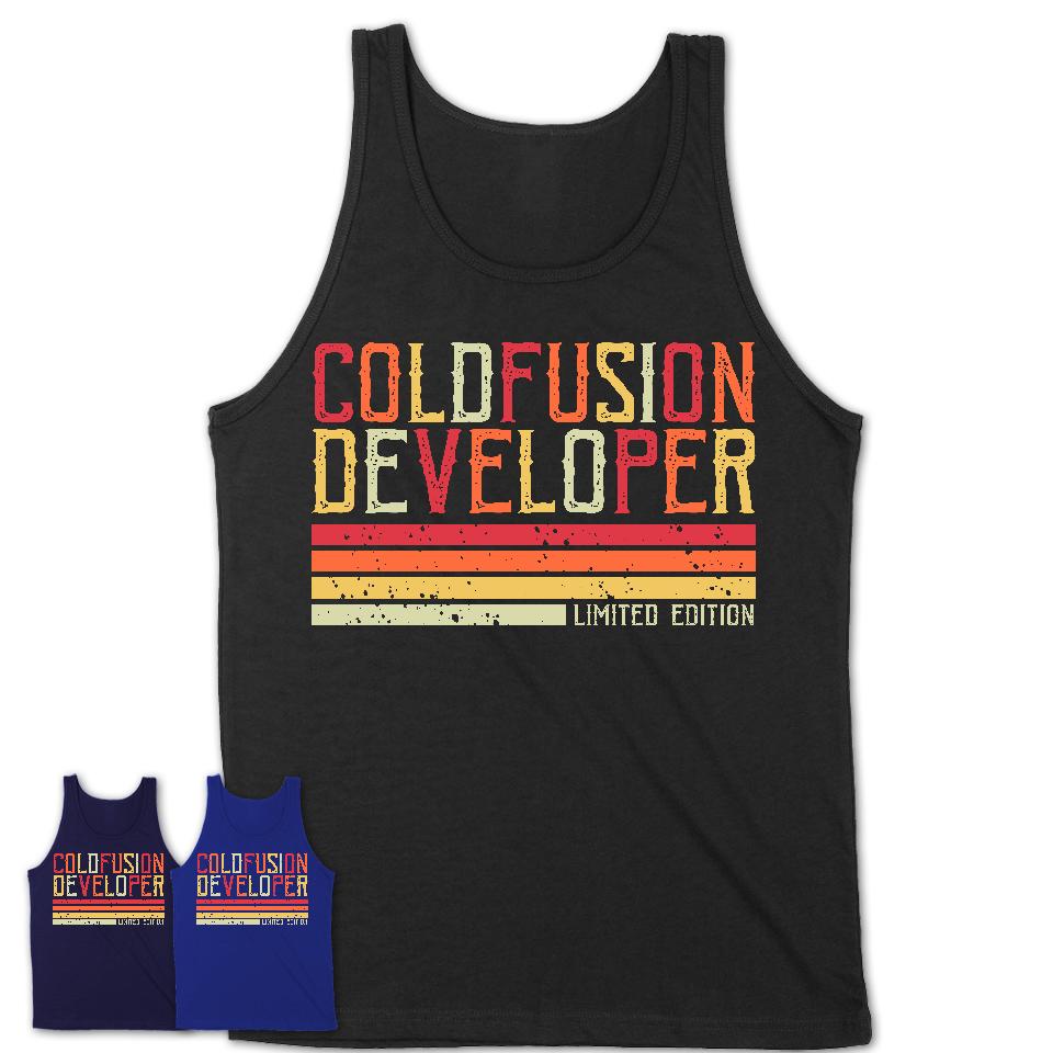 Vintage Coldfusion Developer Limited Edition Job Shirt, Coworker Birthday Gift Idea