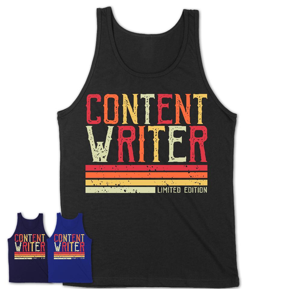 Vintage Content Writer Limited Edition Job Shirt, Coworker Birthday Gift Idea