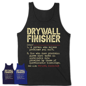 Vintage Drywall Finisher Definition Shirt, Funny Coworker Gift Idea for Drywall Finisher, New Job Gift