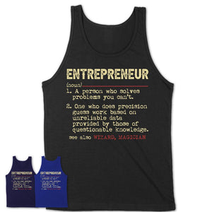 Vintage Entrepreneur Definition Shirt, Funny Coworker Gift Idea for Entrepreneur, New Job Gift