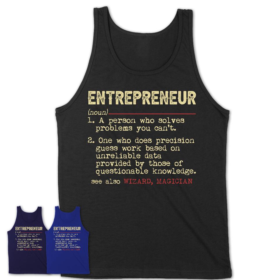 Vintage Entrepreneur Definition Shirt, Funny Coworker Gift Idea for Entrepreneur, New Job Gift