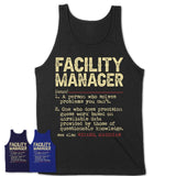 Vintage Facility Manager Definition Shirt, Funny Coworker Gift Idea for Facility Manager, New Job Gift