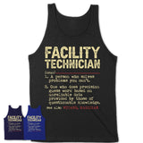 Vintage Facility Technician Definition Shirt, Funny Coworker Gift Idea for Facility Technician, New Job Gift