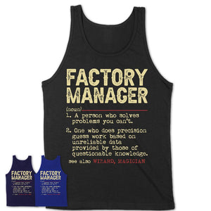 Vintage Factory Manager Definition Shirt, Funny Coworker Gift Idea for Factory Manager, New Job Gift