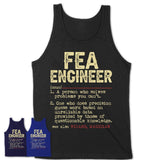 Vintage Fea Engineer Definition Shirt, Funny Coworker Gift Idea for Fea Engineer, New Job Gift