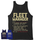 Vintage Fleet Manager Definition Shirt, Funny Coworker Gift Idea for Fleet Manager, New Job Gift