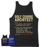 Vintage Golf Course Architect Definition Shirt, Funny Coworker Gift Idea for Golf Course Architect, New Job Gift
