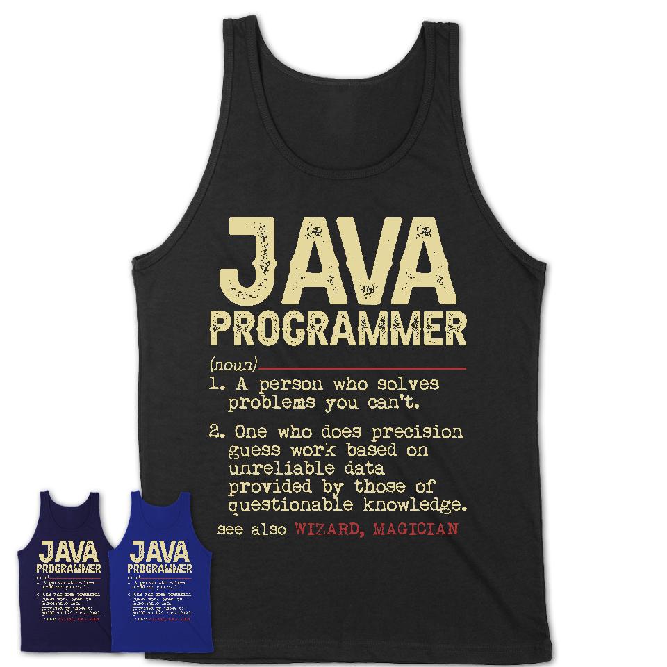 Vintage Java Programmer Definition Shirt, Funny Coworker Gift Idea for Java Programmer, New Job Gift