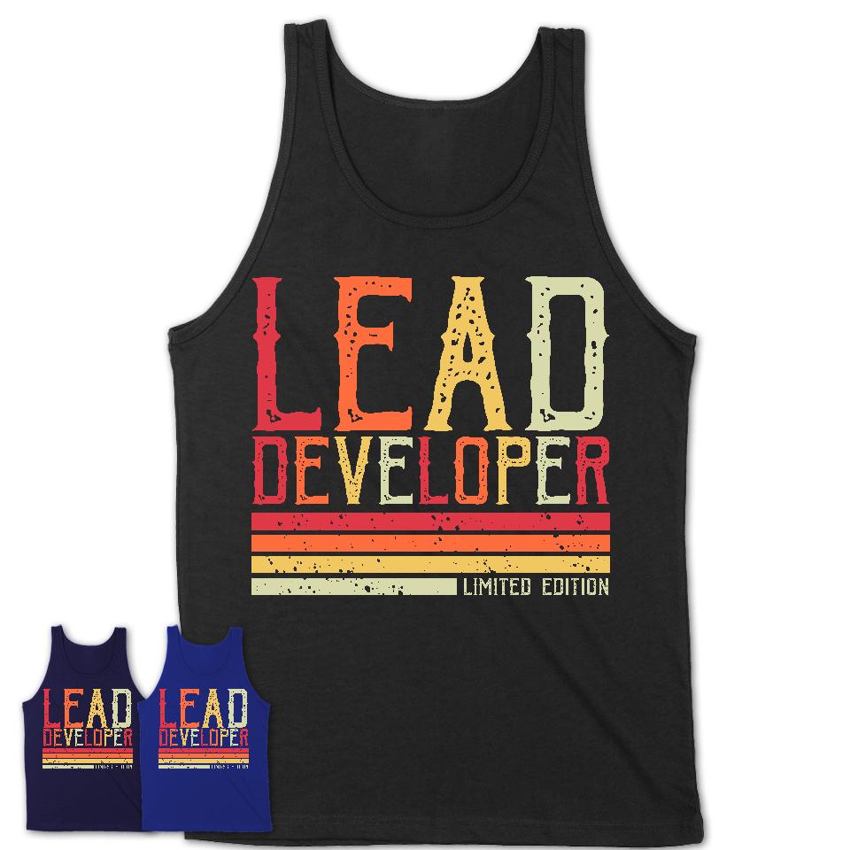 Vintage Lead Developer Limited Edition Job Shirt, Coworker Birthday Gift Idea