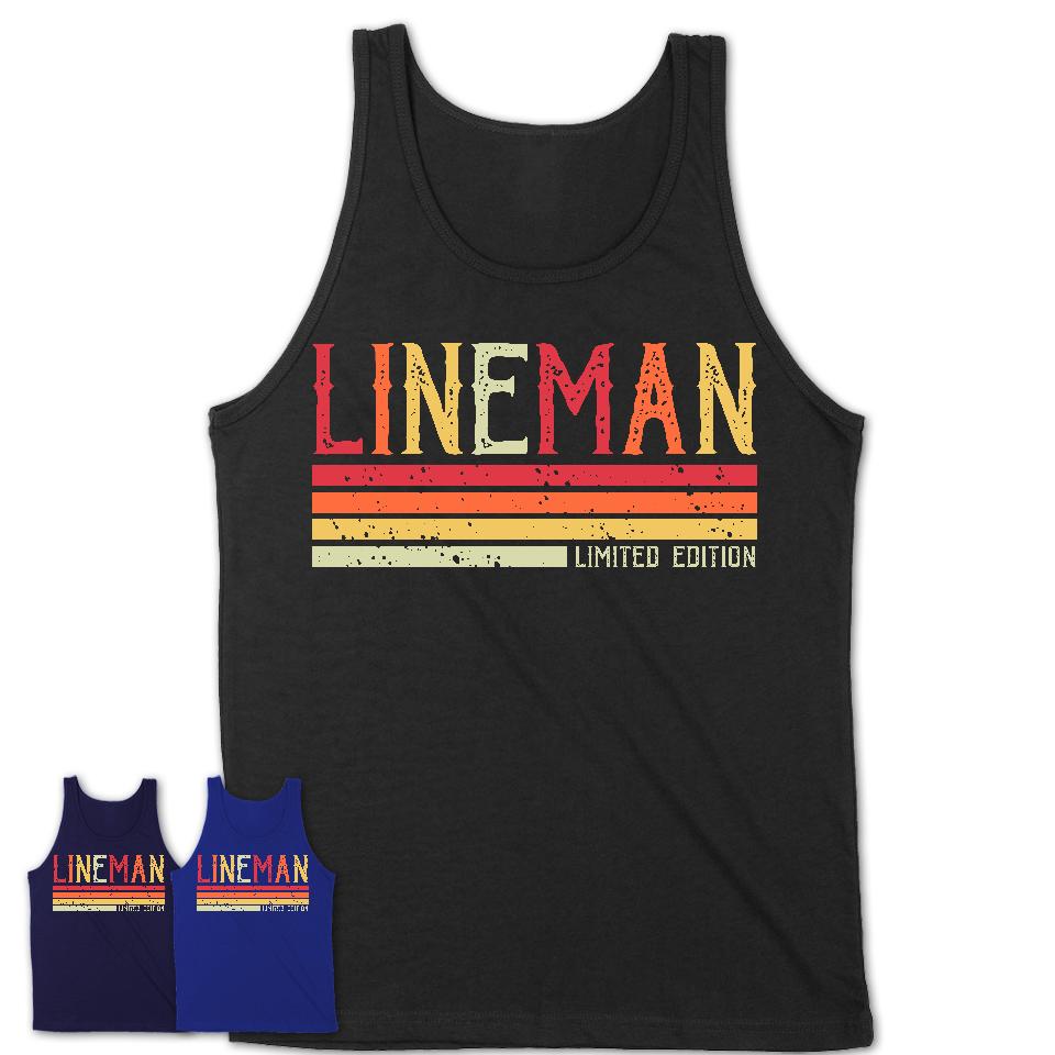 Vintage Lineman Limited Edition Job Shirt, Coworker Birthday Gift Idea