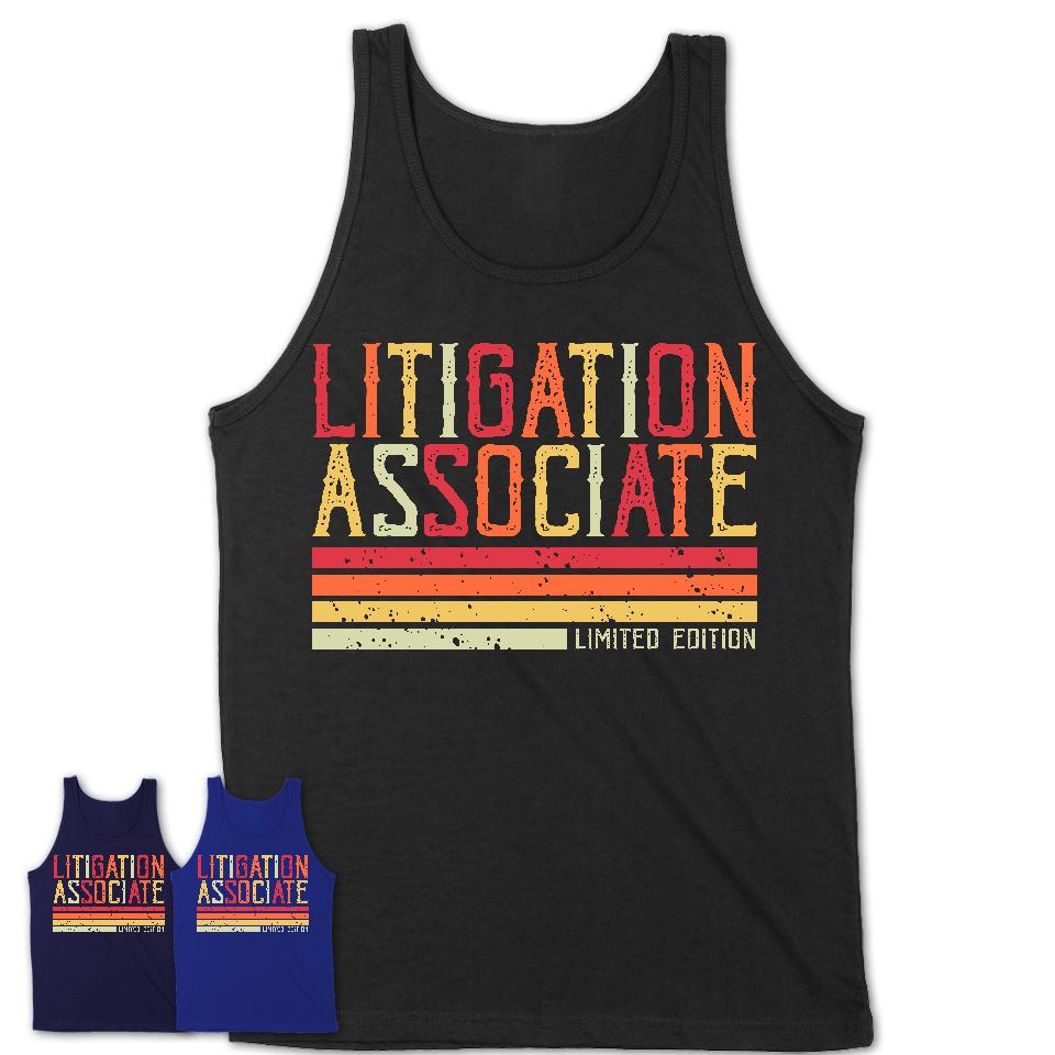 Vintage Litigation Associate Limited Edition Job Shirt, Coworker Birthday Gift Idea