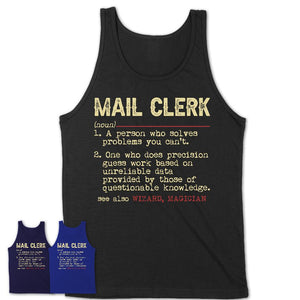 Vintage Mail Clerk Definition Shirt, Funny Coworker Gift Idea for Mail Clerk, New Job Gift