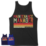 Vintage Maintenance Manager Limited Edition Job Shirt, Coworker Birthday Gift Idea