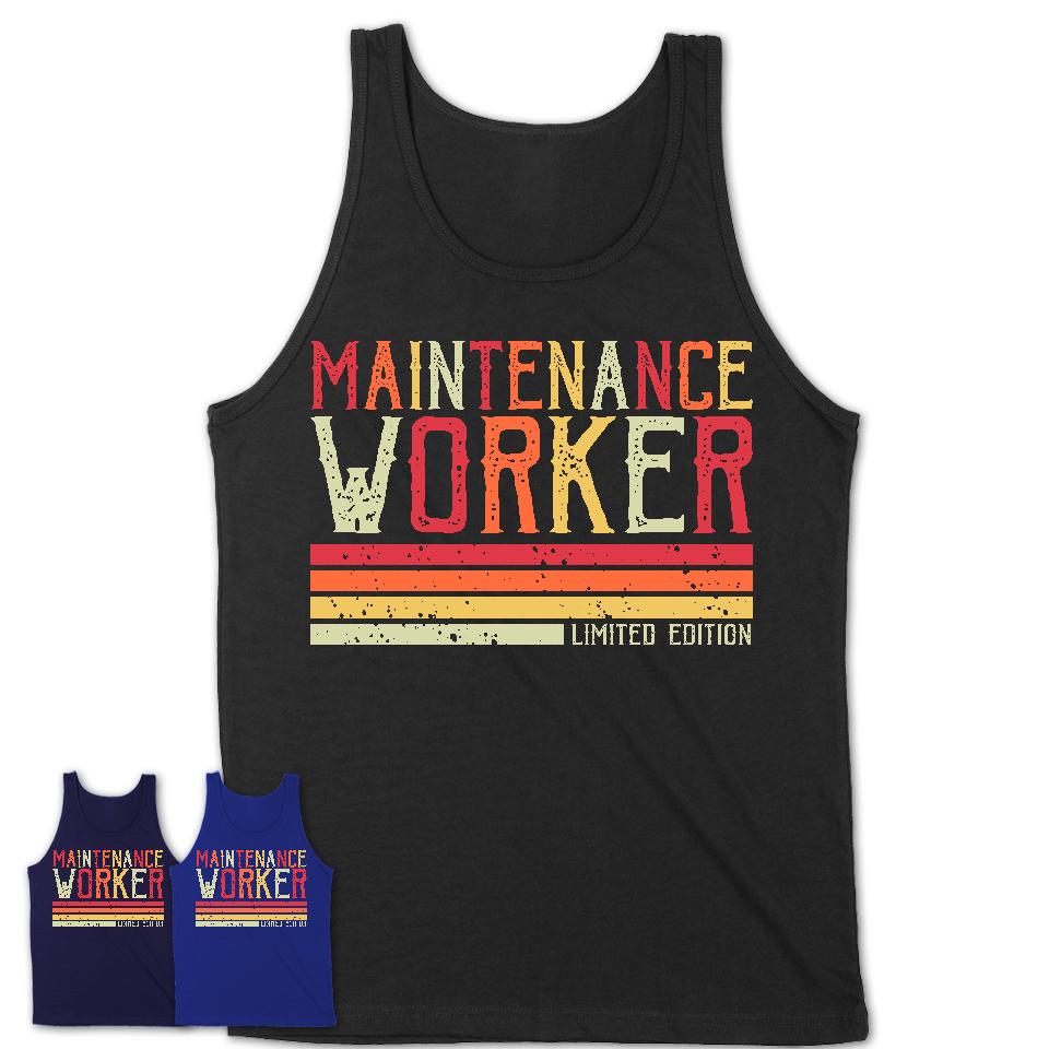 Vintage Maintenance Worker Limited Edition Job Shirt, Coworker Birthday Gift Idea