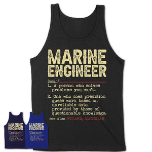 Vintage Marine Engineer Definition Shirt, Funny Coworker Gift Idea for Marine Engineer, New Job Gift