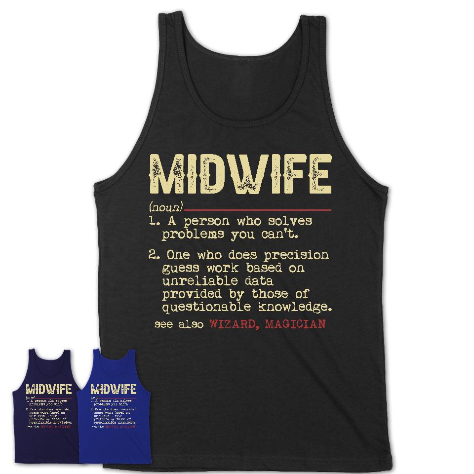 Vintage Midwife Definition Shirt, Funny Coworker Gift Idea for Midwife, New Job Gift