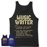 Vintage Music Writer Definition Shirt, Funny Coworker Gift Idea for Music Writer, New Job Gift