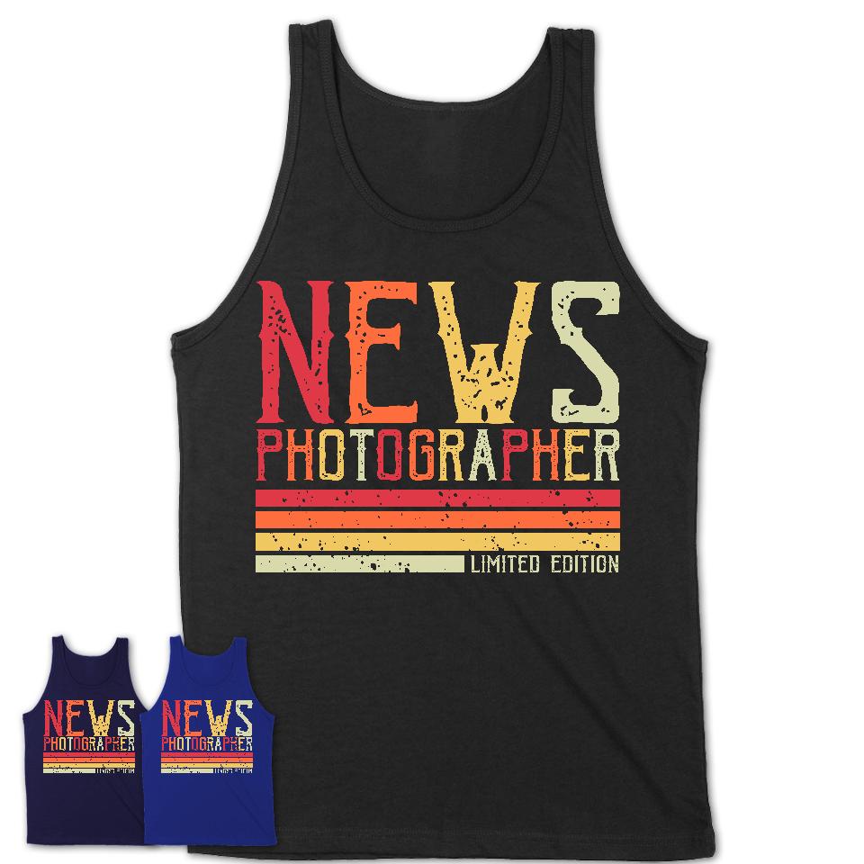 Vintage News Photographer Limited Edition Job Shirt, Coworker Birthday Gift Idea
