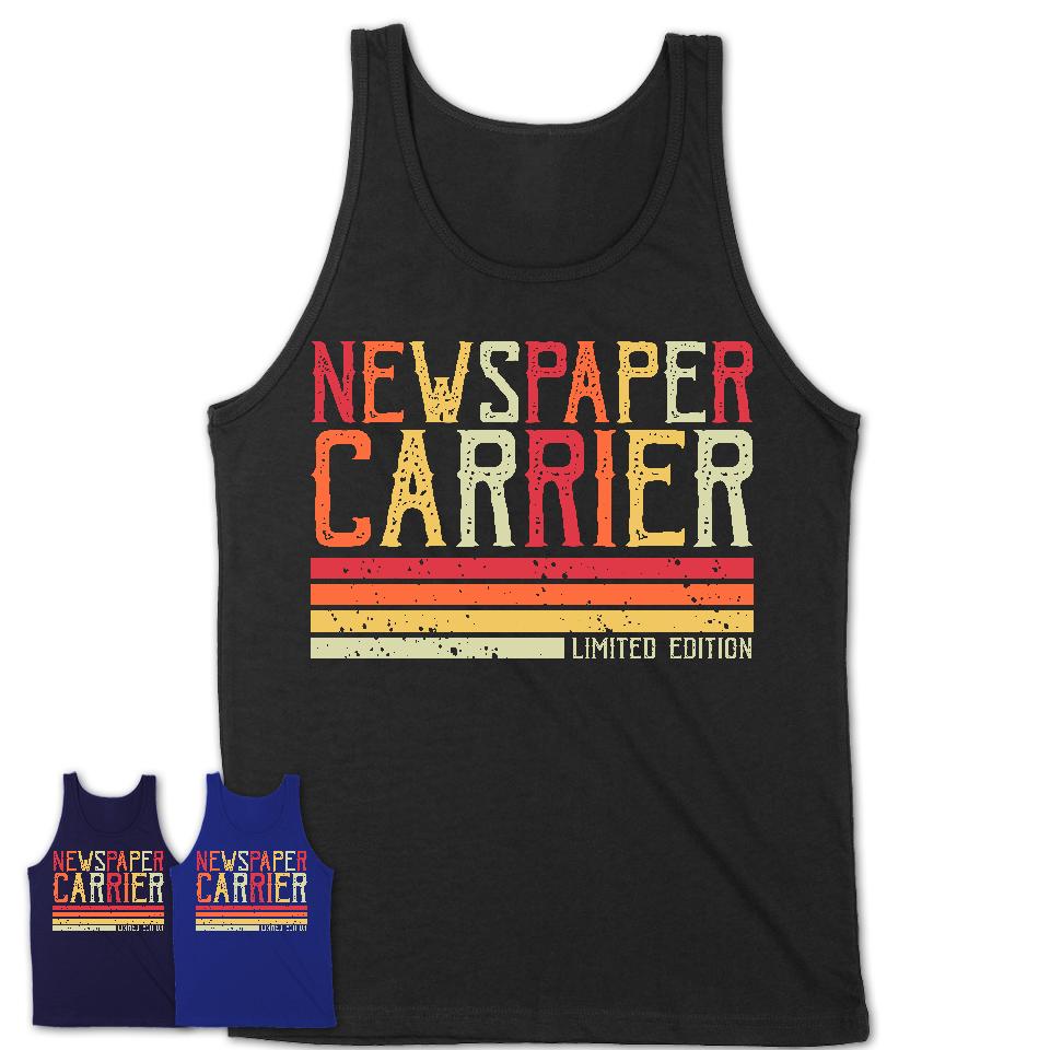 Vintage Newspaper Carrier Limited Edition Job Shirt, Coworker Birthday Gift Idea