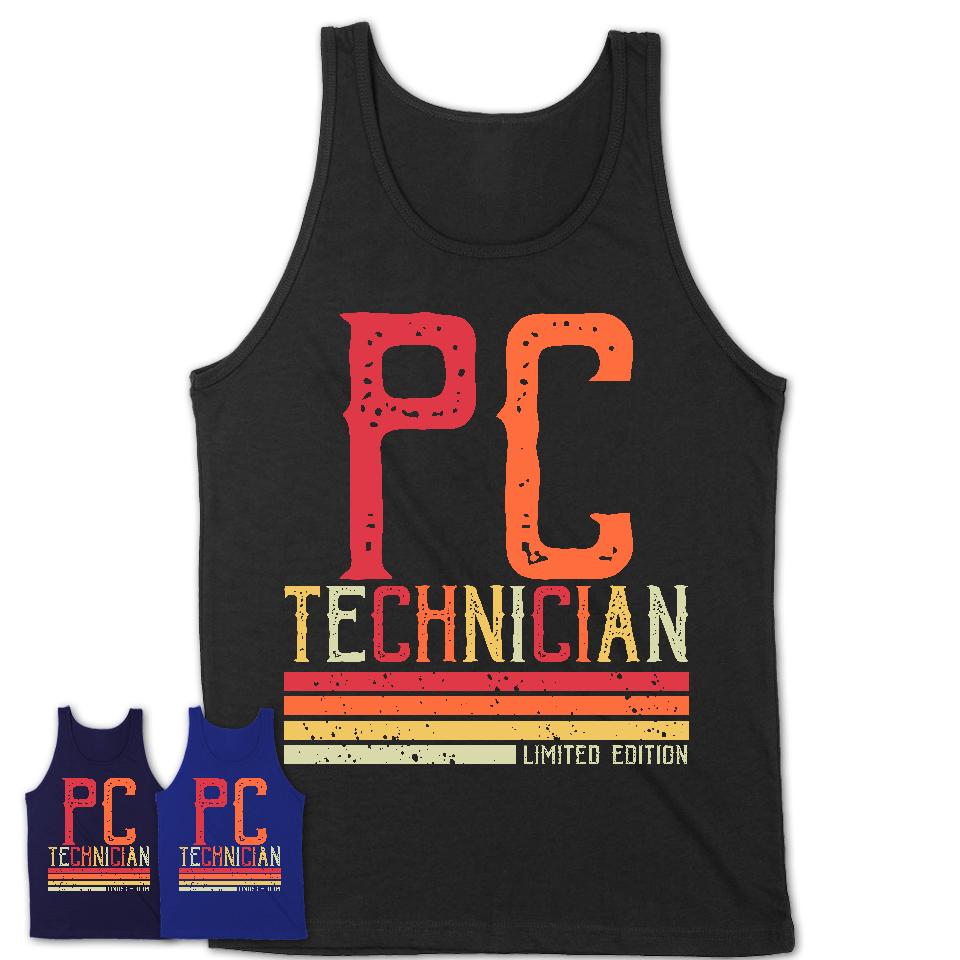 Vintage Pc Technician Limited Edition Job Shirt, Coworker Birthday Gift Idea