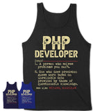 Vintage Php Developer Definition Shirt, Funny Coworker Gift Idea for Php Developer, New Job Gift