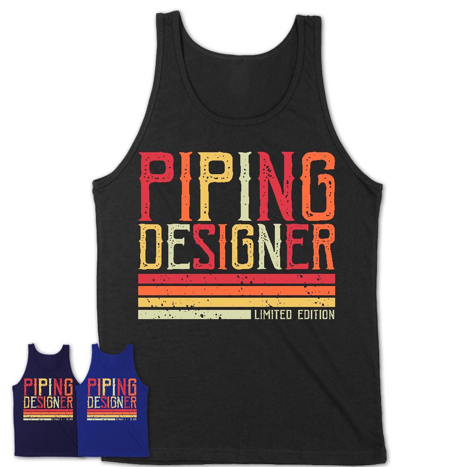 Vintage Piping Designer Limited Edition Job Shirt, Coworker Birthday Gift Idea