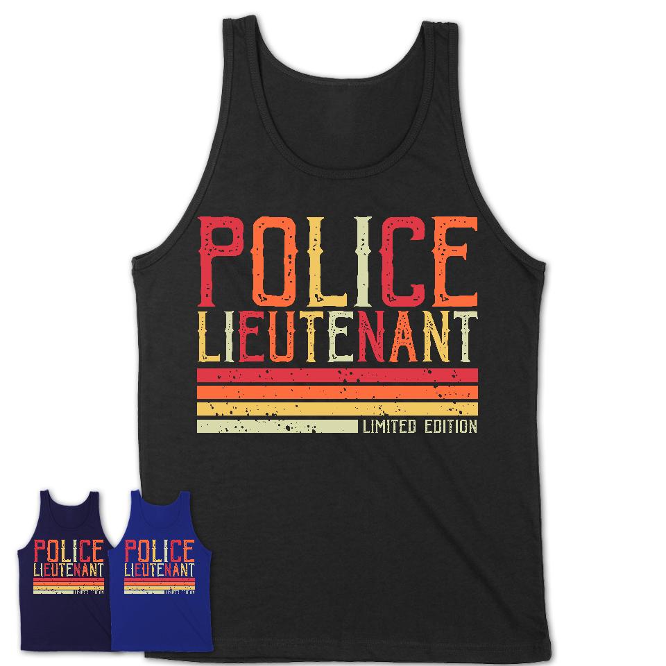 Vintage Police Lieutenant Limited Edition Job Shirt, Coworker Birthday Gift Idea