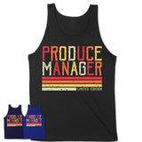 Vintage Produce Manager Limited Edition Job Shirt, Coworker Birthday Gift Idea