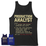 Vintage Production Analyst Definition Shirt, Funny Coworker Gift Idea for Production Analyst, New Job Gift