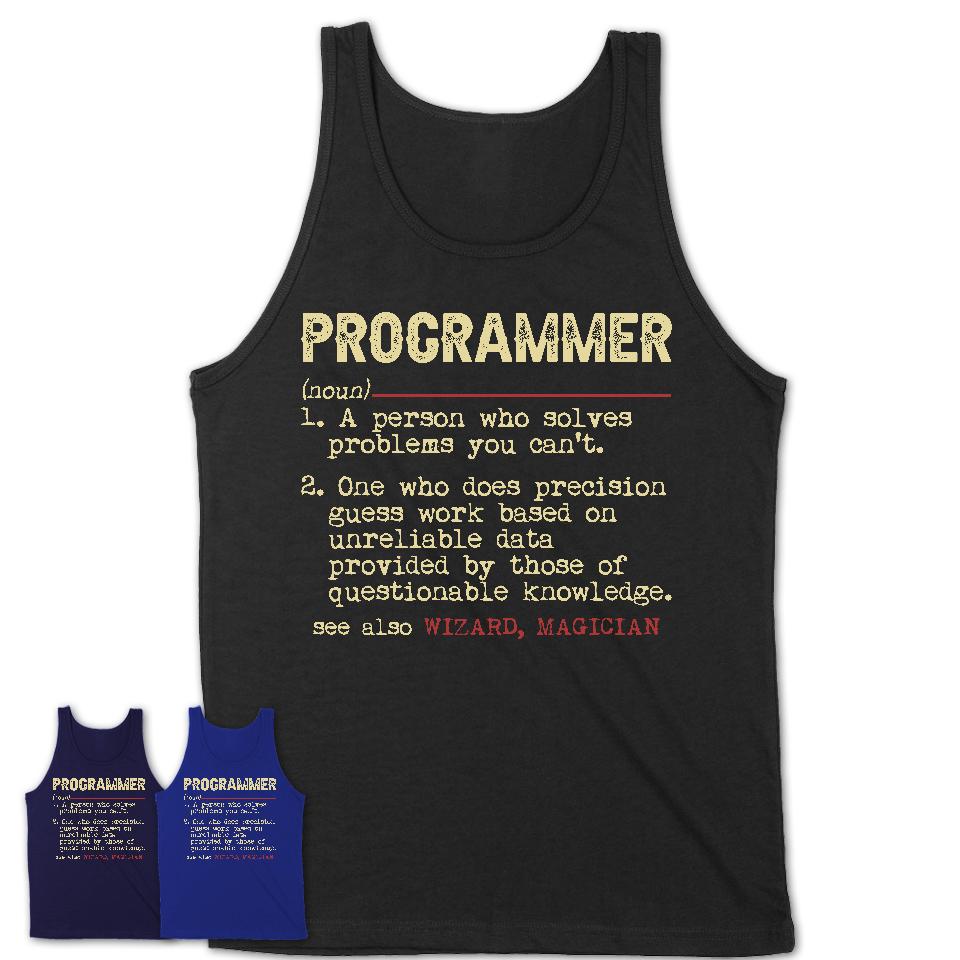 Vintage Programmer Definition Shirt, Funny Coworker Gift Idea for Programmer, New Job Gift