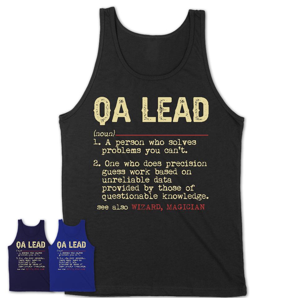 Vintage Qa Lead Definition Shirt, Funny Coworker Gift Idea for Qa Lead, New Job Gift