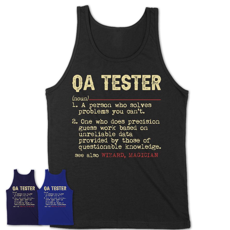 Vintage Qa Tester Definition Shirt, Funny Coworker Gift Idea for Qa Tester, New Job Gift