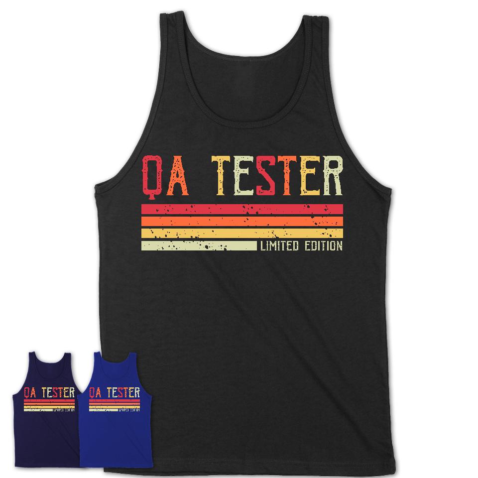 Vintage Qa Tester Limited Edition Job Shirt, Coworker Birthday Gift Idea